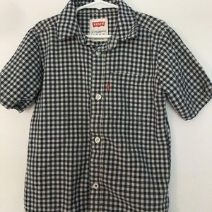 Blue and white button down shirt